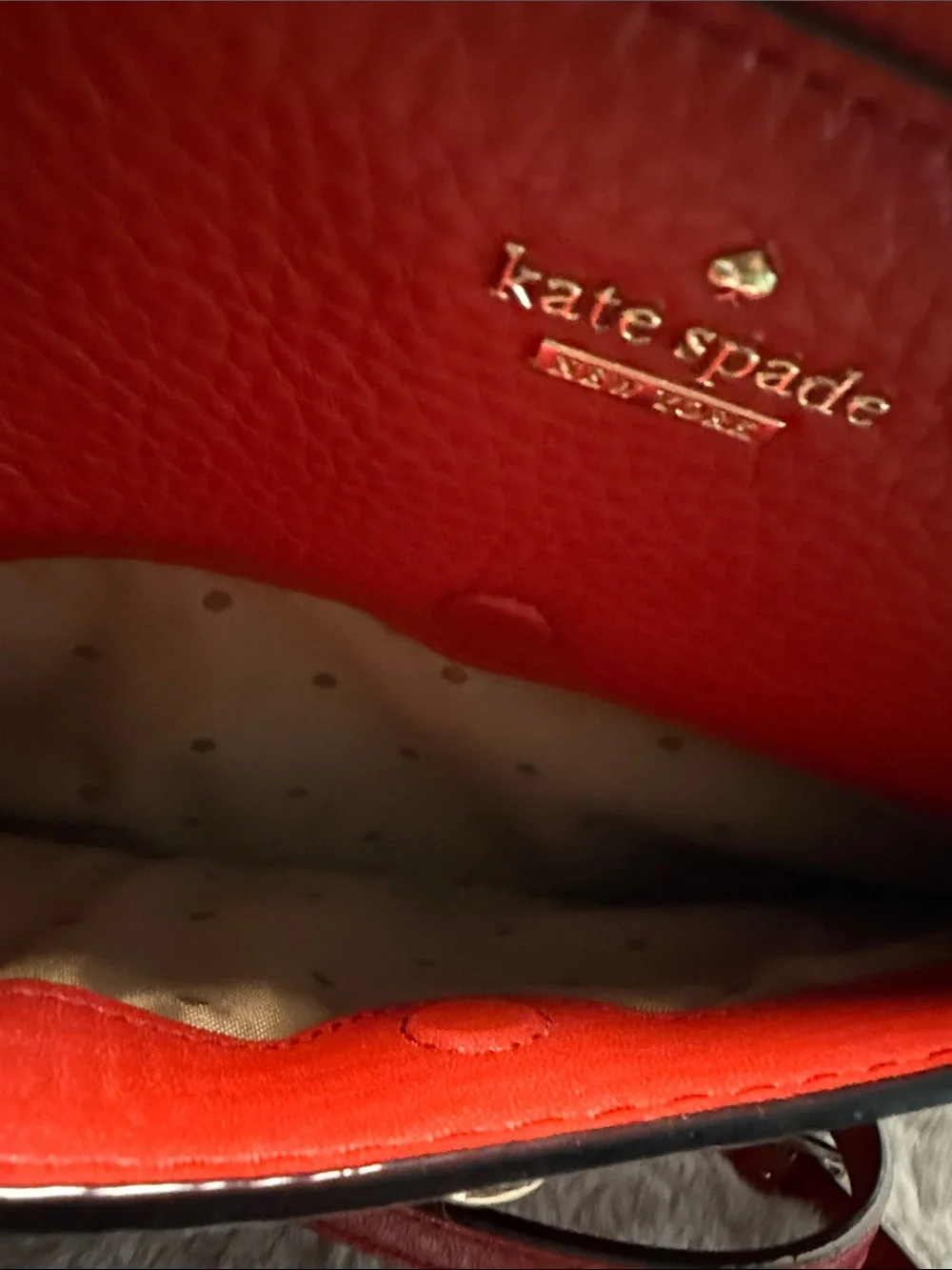 kate spade Red Pebbled Leather Crossbody with Gold Hardware